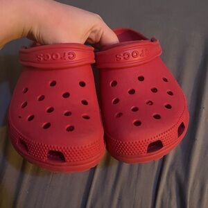 CROCS Red Sandals Comfortable Slip-On Footwear